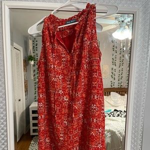 sleeveless orange dress